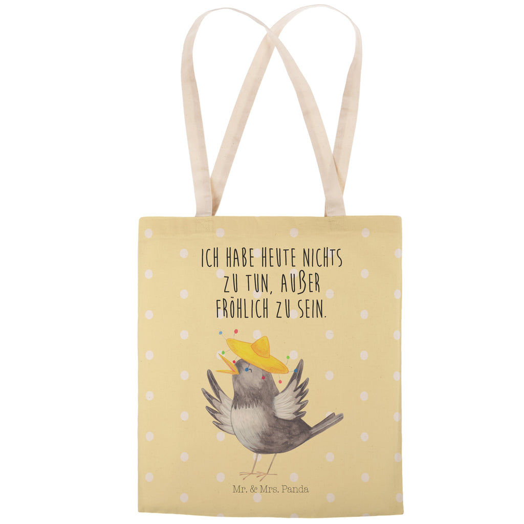 Einkaufstasche Rabe mit Sombrero Tragetasche, Tasche, Beutel, Stofftasche, Baumwolltasche, Umhängetasche, Shopper, Tiermotive, Gute Laune, lustige Sprüche, Tiere, Rabe, Vogel, Vögel, Spruch positiv, fröhlich sein, glücklich sein, Glück Spruch, froh, Elster, Motivation