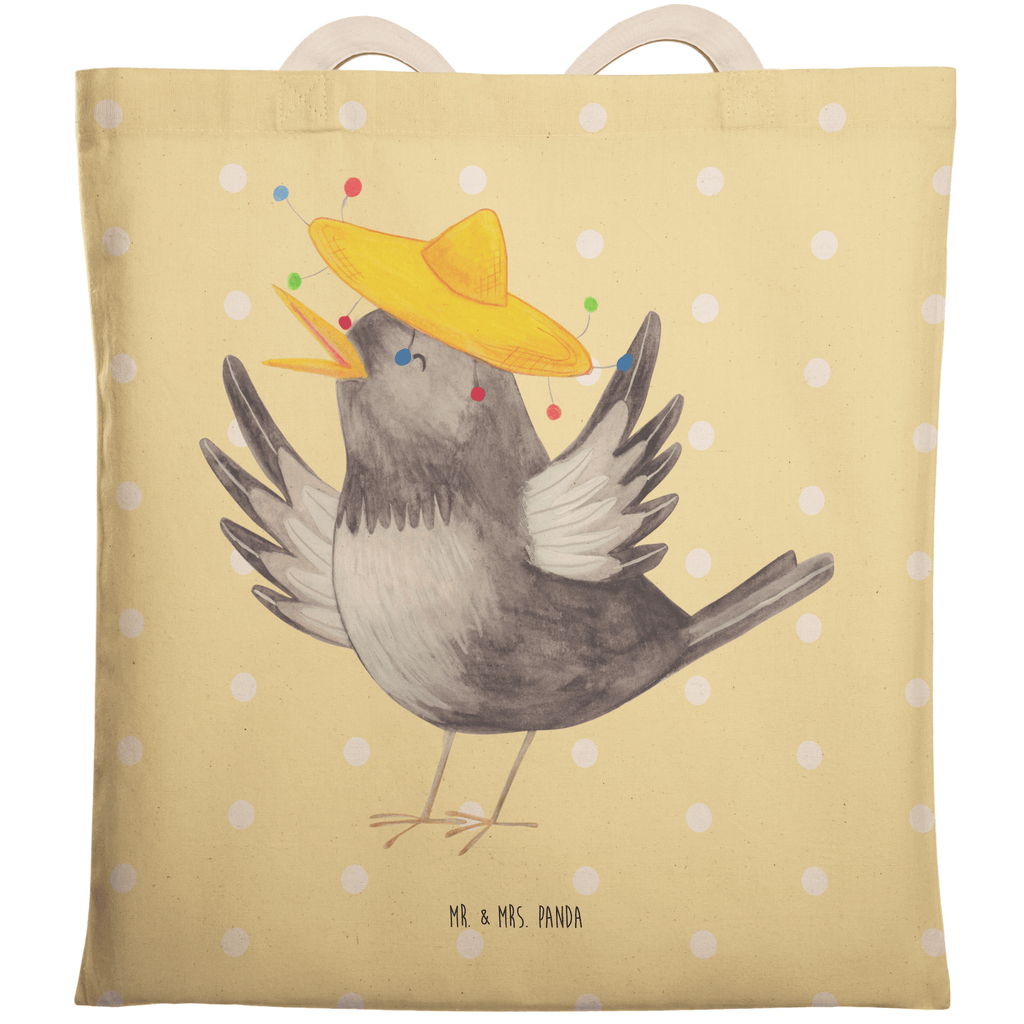 Einkaufstasche Rabe mit Sombrero Tragetasche, Tasche, Beutel, Stofftasche, Baumwolltasche, Umhängetasche, Shopper, Tiermotive, Gute Laune, lustige Sprüche, Tiere, Rabe, Vogel, Vögel, Spruch positiv, fröhlich sein, glücklich sein, Glück Spruch, froh, Elster, Motivation