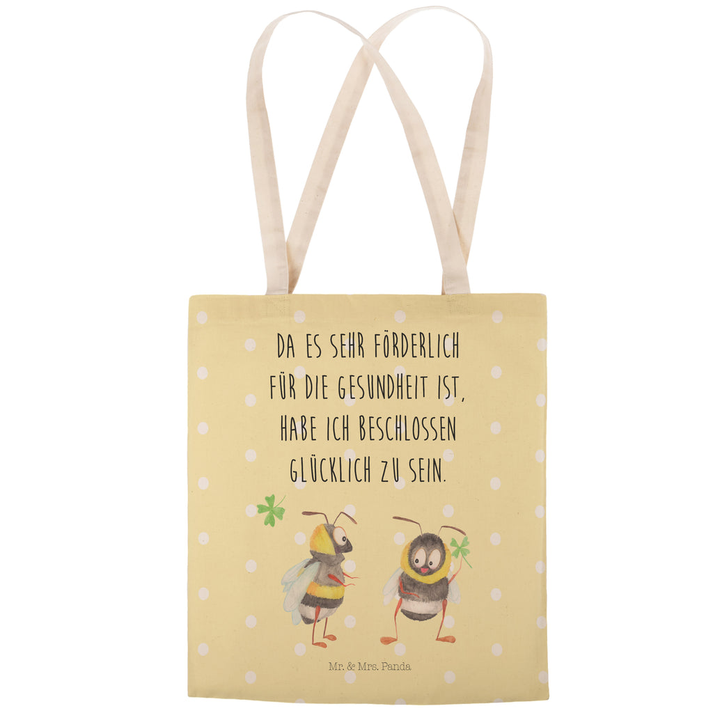 Einkaufstasche Hummeln mit Kleeblatt Tragetasche, Tasche, Beutel, Stofftasche, Baumwolltasche, Umhängetasche, Shopper, Tiermotive, Gute Laune, lustige Sprüche, Tiere, Hummel, Biene, Spruch positiv, Biene Deko, Spruch schön, glücklich sein, glücklich werden, Spruch fröhlich