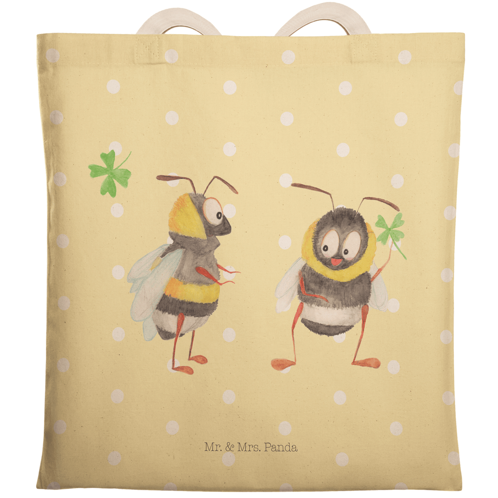 Einkaufstasche Hummeln mit Kleeblatt Tragetasche, Tasche, Beutel, Stofftasche, Baumwolltasche, Umhängetasche, Shopper, Tiermotive, Gute Laune, lustige Sprüche, Tiere, Hummel, Biene, Spruch positiv, Biene Deko, Spruch schön, glücklich sein, glücklich werden, Spruch fröhlich