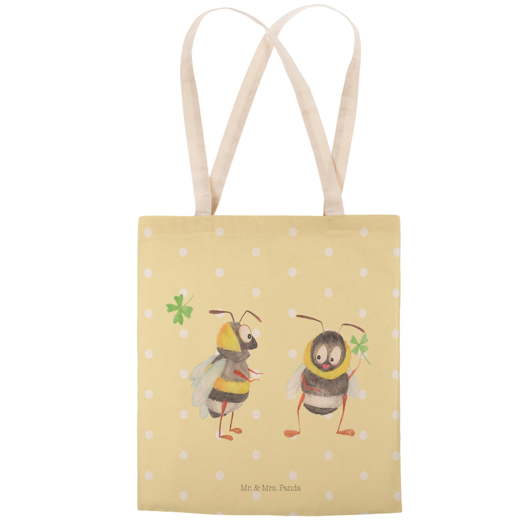 Einkaufstasche Hummeln mit Kleeblatt Tragetasche, Tasche, Beutel, Stofftasche, Baumwolltasche, Umhängetasche, Shopper, Tiermotive, Gute Laune, lustige Sprüche, Tiere, Hummel, Biene, Spruch positiv, Biene Deko, Spruch schön, glücklich sein, glücklich werden, Spruch fröhlich
