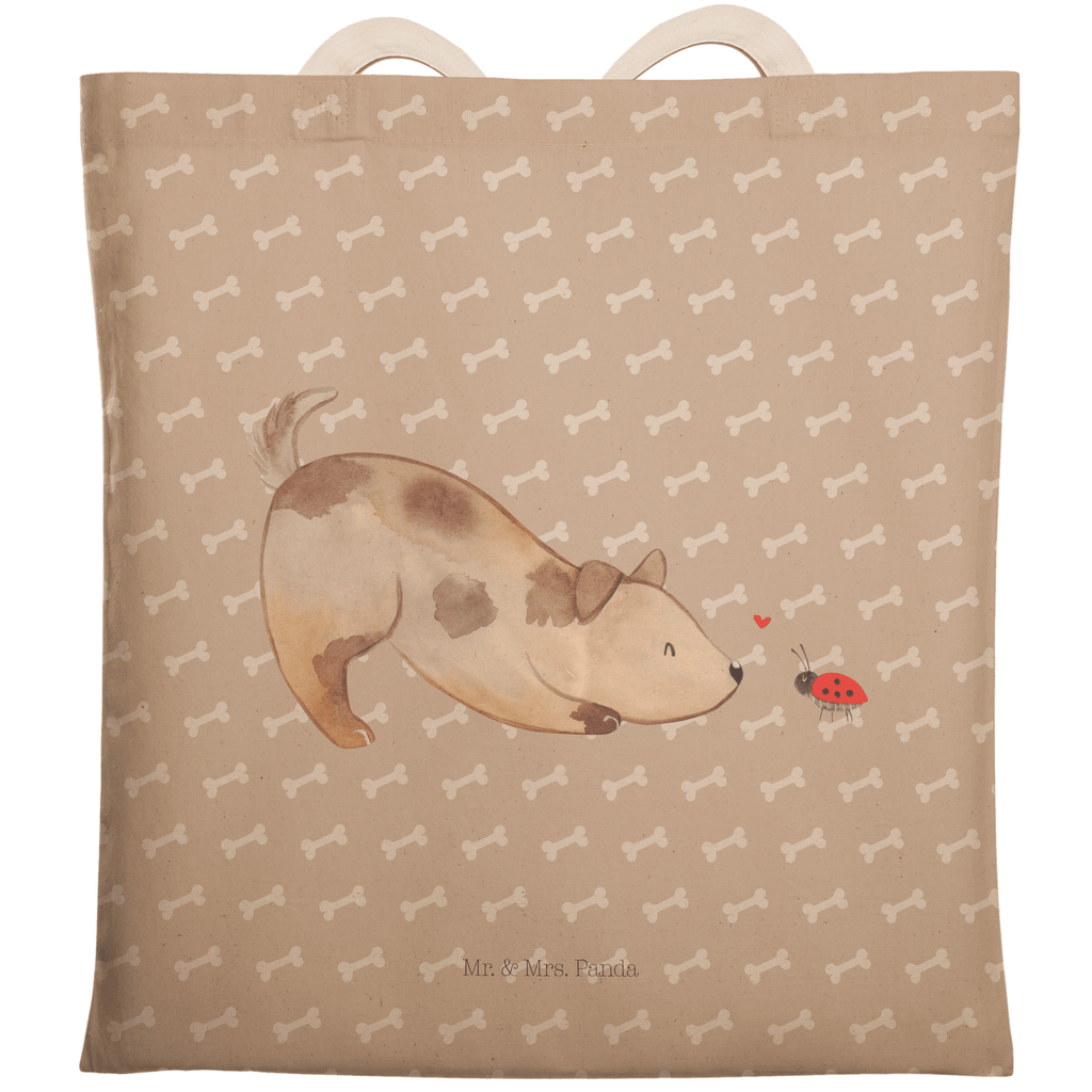 Einkaufstasche Hund Marienkäfer Tragetasche, Tasche, Beutel, Stofftasche, Baumwolltasche, Umhängetasche, Shopper, Hund, Hundemotiv, Haustier, Hunderasse, Tierliebhaber, Hundebesitzer, Sprüche, Hunde, Hundespruch, Marienkäfer, Mischling, Mischlinghund