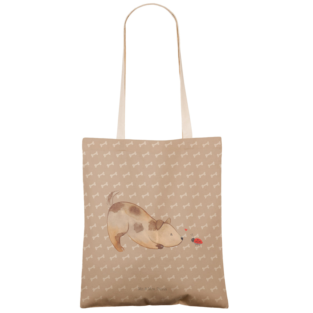 Einkaufstasche Hund Marienkäfer Tragetasche, Tasche, Beutel, Stofftasche, Baumwolltasche, Umhängetasche, Shopper, Hund, Hundemotiv, Haustier, Hunderasse, Tierliebhaber, Hundebesitzer, Sprüche, Hunde, Hundespruch, Marienkäfer, Mischling, Mischlinghund
