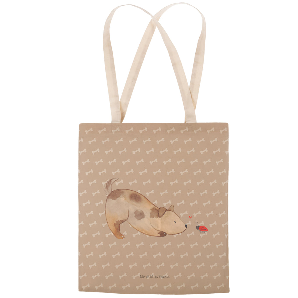 Einkaufstasche Hund Marienkäfer Tragetasche, Tasche, Beutel, Stofftasche, Baumwolltasche, Umhängetasche, Shopper, Hund, Hundemotiv, Haustier, Hunderasse, Tierliebhaber, Hundebesitzer, Sprüche, Hunde, Hundespruch, Marienkäfer, Mischling, Mischlinghund