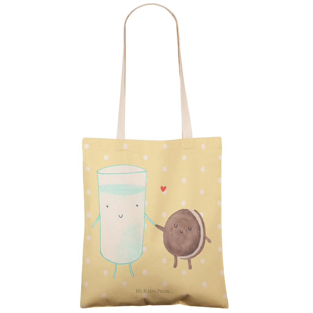 Einkaufstasche Milch & Keks Tragetasche, Tasche, Beutel, Stofftasche, Baumwolltasche, Umhängetasche, Shopper, Tiermotive, Gute Laune, lustige Sprüche, Tiere, Milk, Cookie, Milch, Keks, Kekse, Kaffee, Einladung Frühstück, Motiv süß, romantisch, perfektes Paar