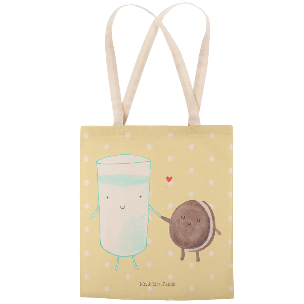 Einkaufstasche Milch & Keks Tragetasche, Tasche, Beutel, Stofftasche, Baumwolltasche, Umhängetasche, Shopper, Tiermotive, Gute Laune, lustige Sprüche, Tiere, Milk, Cookie, Milch, Keks, Kekse, Kaffee, Einladung Frühstück, Motiv süß, romantisch, perfektes Paar