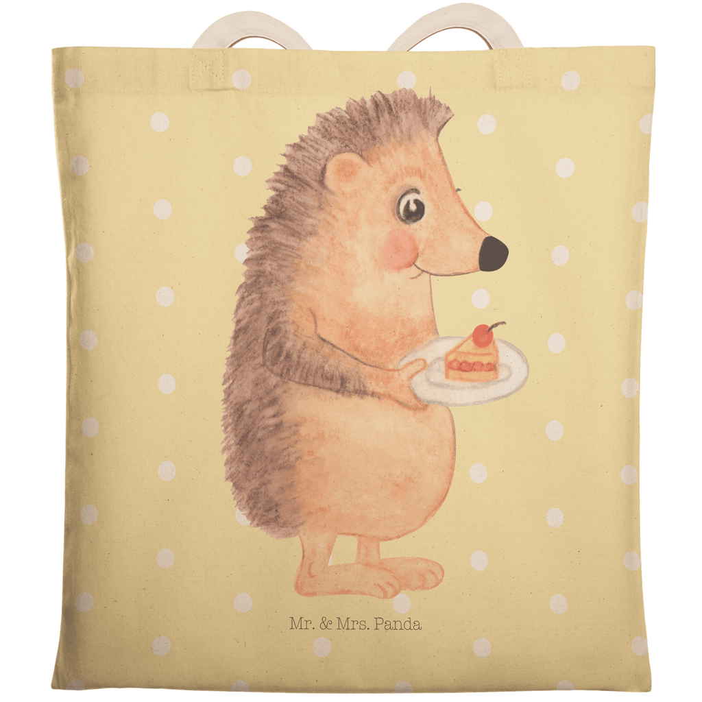 Einkaufstasche Igel mit Kuchenstück Tragetasche, Tasche, Beutel, Stofftasche, Baumwolltasche, Umhängetasche, Shopper, Tiermotive, Gute Laune, lustige Sprüche, Tiere, Igel, Essen Spruch, Kuchen, Backen Geschenk, Kuchen backen, Einladung Party, Geburtstagskuchen, Torte