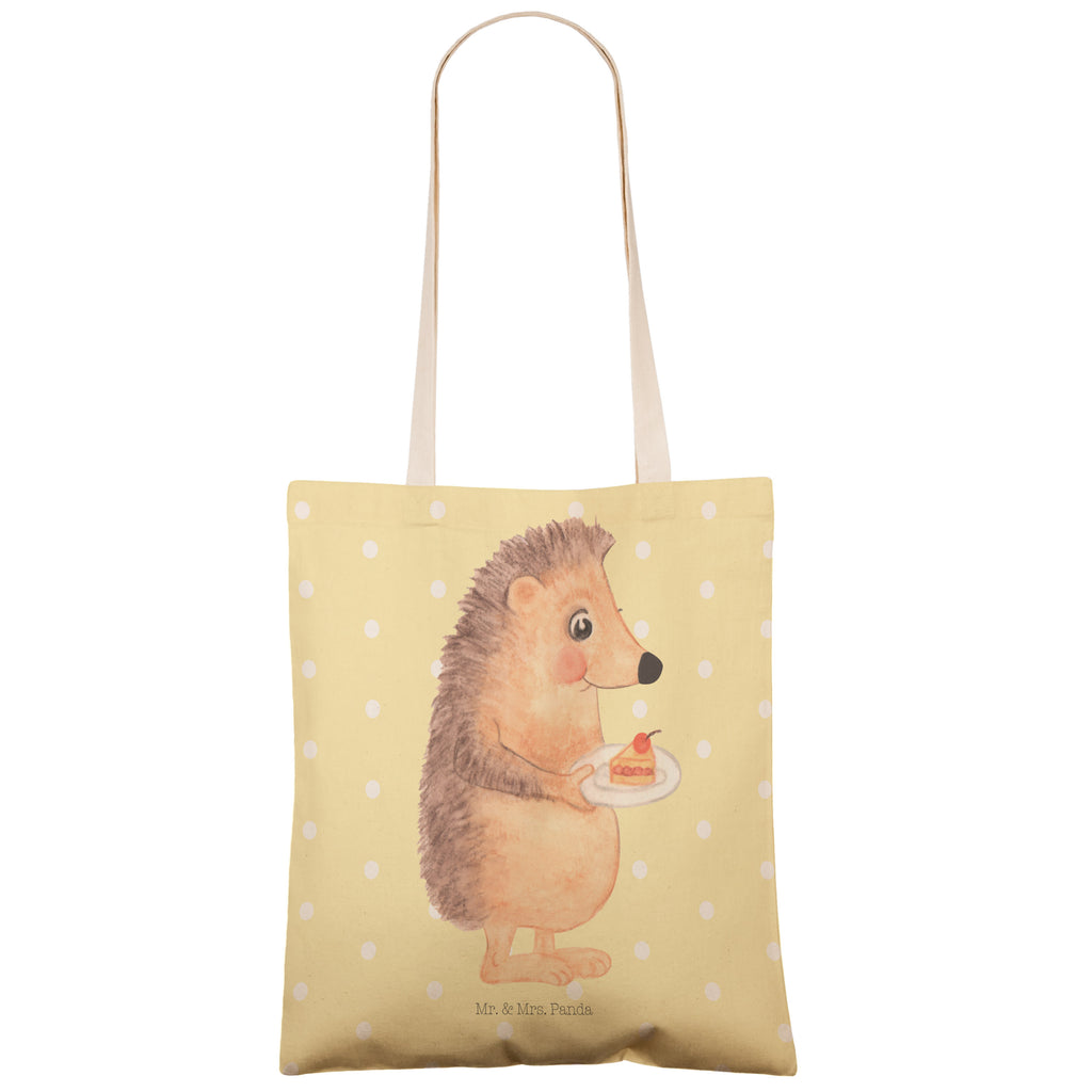 Einkaufstasche Igel mit Kuchenstück Tragetasche, Tasche, Beutel, Stofftasche, Baumwolltasche, Umhängetasche, Shopper, Tiermotive, Gute Laune, lustige Sprüche, Tiere, Igel, Essen Spruch, Kuchen, Backen Geschenk, Kuchen backen, Einladung Party, Geburtstagskuchen, Torte