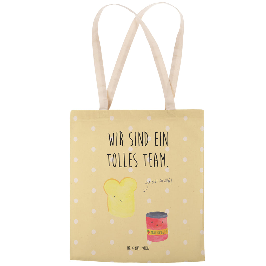 Einkaufstasche Toast & Marmelade Tragetasche, Tasche, Beutel, Stofftasche, Baumwolltasche, Umhängetasche, Shopper, Tiermotive, Gute Laune, lustige Sprüche, Tiere, Toast, Marmelade, Dreamteam, süße Postkarte, süß, Küche Deko, Küche Spruch, Frühstück Einladung, Brot, Toastbrot