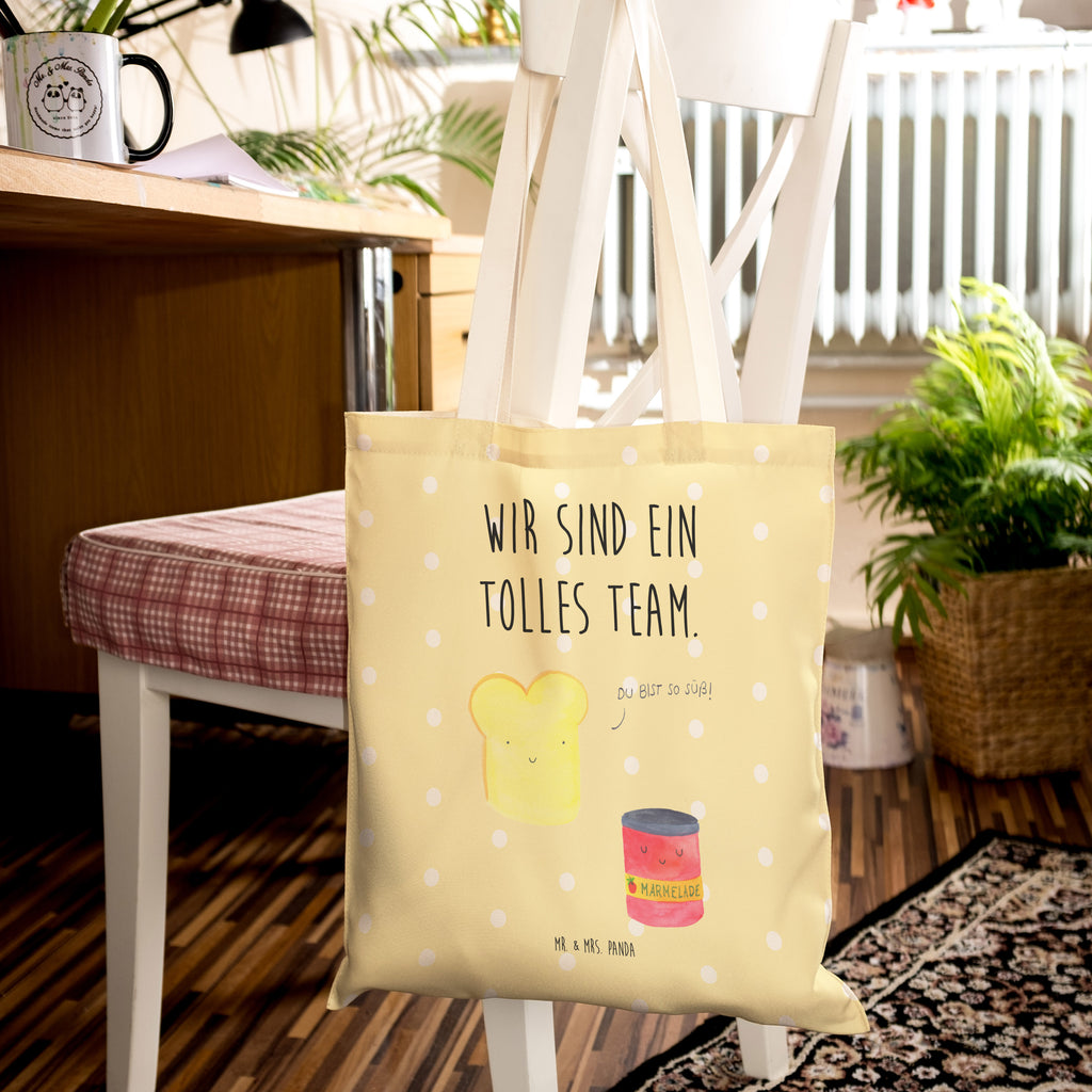 Einkaufstasche Toast & Marmelade Tragetasche, Tasche, Beutel, Stofftasche, Baumwolltasche, Umhängetasche, Shopper, Tiermotive, Gute Laune, lustige Sprüche, Tiere, Toast, Marmelade, Dreamteam, süße Postkarte, süß, Küche Deko, Küche Spruch, Frühstück Einladung, Brot, Toastbrot