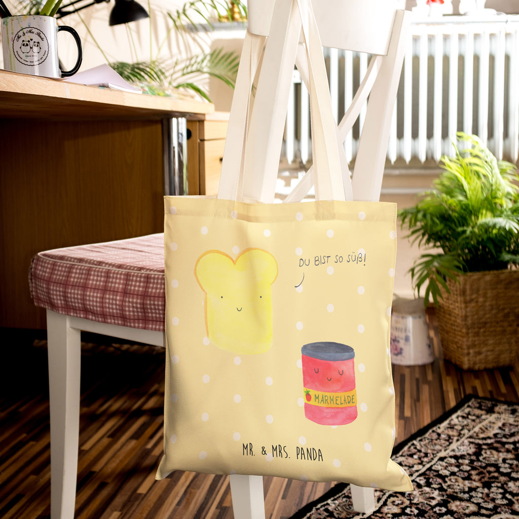 Einkaufstasche Toast & Marmelade Tragetasche, Tasche, Beutel, Stofftasche, Baumwolltasche, Umhängetasche, Shopper, Tiermotive, Gute Laune, lustige Sprüche, Tiere, Toast, Marmelade, Dreamteam, süße Postkarte, süß, Küche Deko, Küche Spruch, Frühstück Einladung, Brot, Toastbrot