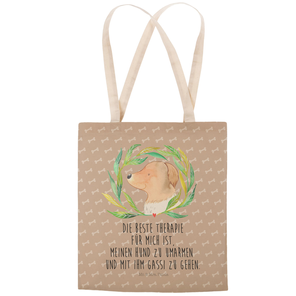 Einkaufstasche Hund Ranke Tragetasche, Tasche, Beutel, Stofftasche, Baumwolltasche, Umhängetasche, Shopper, Hund, Hundemotiv, Haustier, Hunderasse, Tierliebhaber, Hundebesitzer, Sprüche, Ranke, Therapie, Selbsttherapie, Hundeliebe, Hundeglück, Hunde
