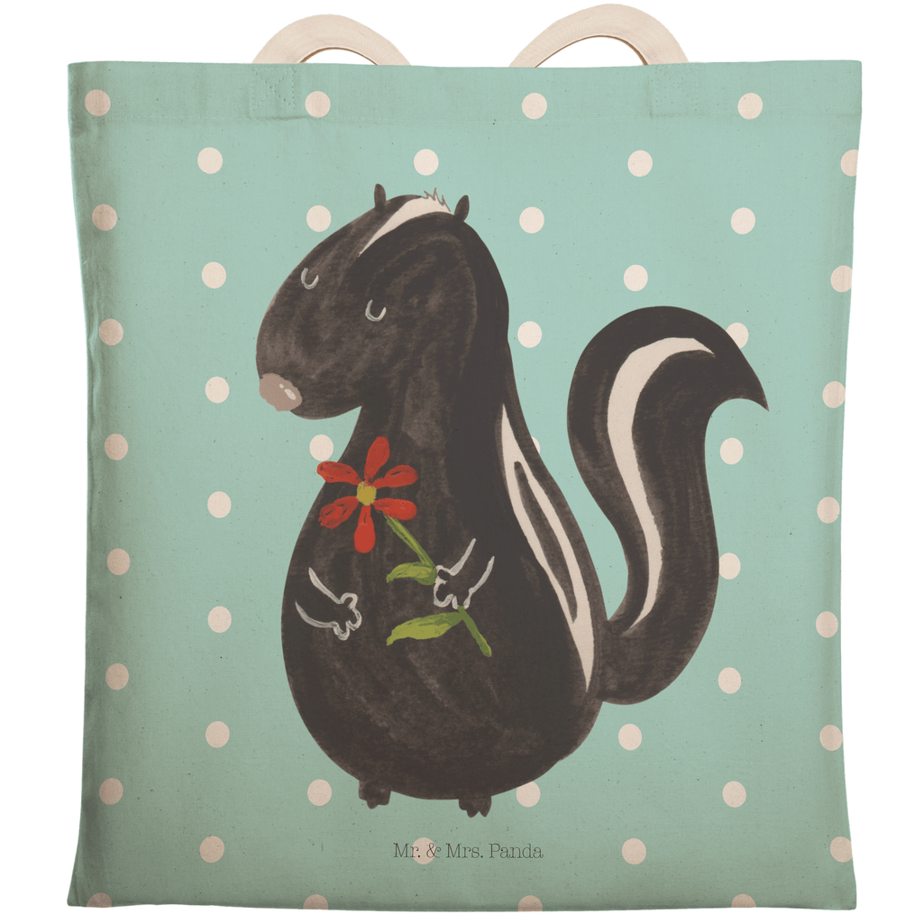 Einkaufstasche Stinktier Blume Tragetasche, Tasche, Beutel, Stofftasche, Baumwolltasche, Umhängetasche, Shopper, Stinktier, Skunk, Wildtier, Raubtier, Stinker, Stinki, Tagträumer, verträumt, Dreams, Träume