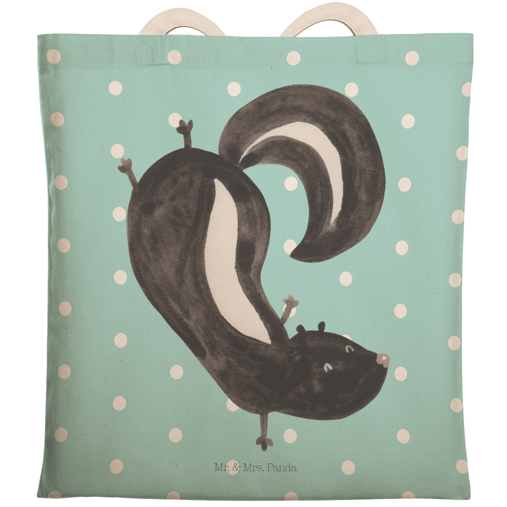 Einkaufstasche Stinktier Handstand Tragetasche, Tasche, Beutel, Stofftasche, Baumwolltasche, Umhängetasche, Shopper, Stinktier, Skunk, Wildtier, Raubtier, Stinker, Stinki, Spielplatz, verpielt, Kind