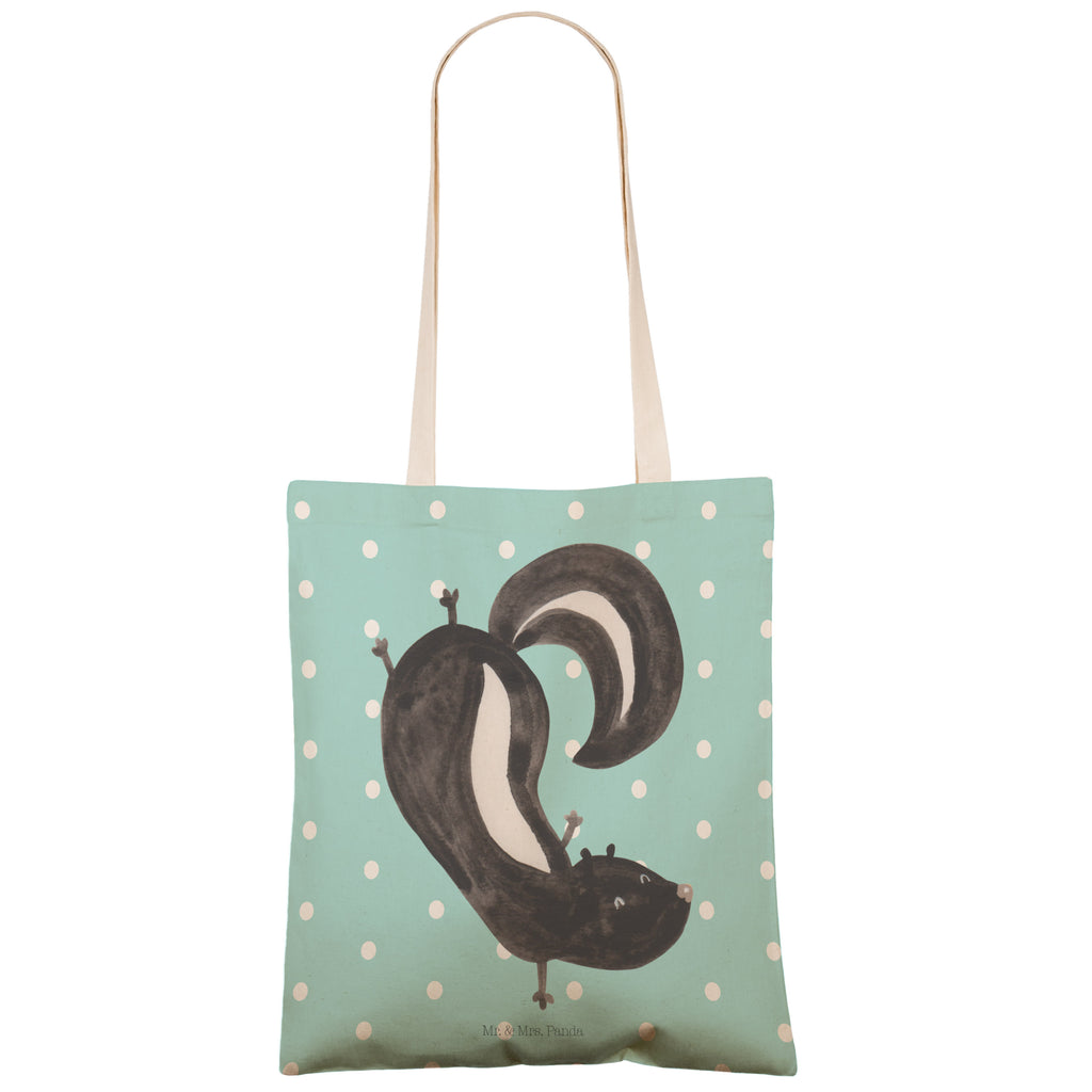 Einkaufstasche Stinktier Handstand Tragetasche, Tasche, Beutel, Stofftasche, Baumwolltasche, Umhängetasche, Shopper, Stinktier, Skunk, Wildtier, Raubtier, Stinker, Stinki, Spielplatz, verpielt, Kind