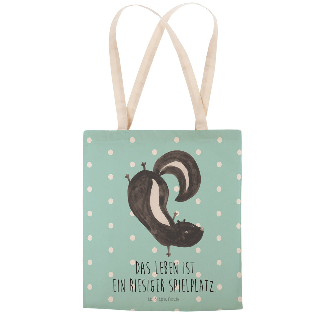 Einkaufstasche Stinktier Handstand Tragetasche, Tasche, Beutel, Stofftasche, Baumwolltasche, Umhängetasche, Shopper, Stinktier, Skunk, Wildtier, Raubtier, Stinker, Stinki, Spielplatz, verpielt, Kind