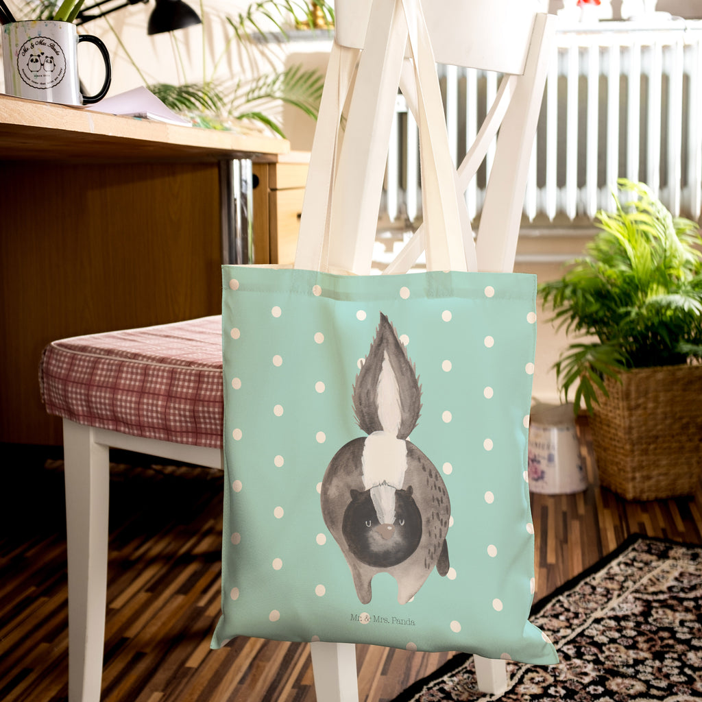Einkaufstasche Stinktier Angriff Tragetasche, Tasche, Beutel, Stofftasche, Baumwolltasche, Umhängetasche, Shopper, Stinktier, Skunk, Wildtier, Raubtier, Stinker, Stinki, wütend, Drohung