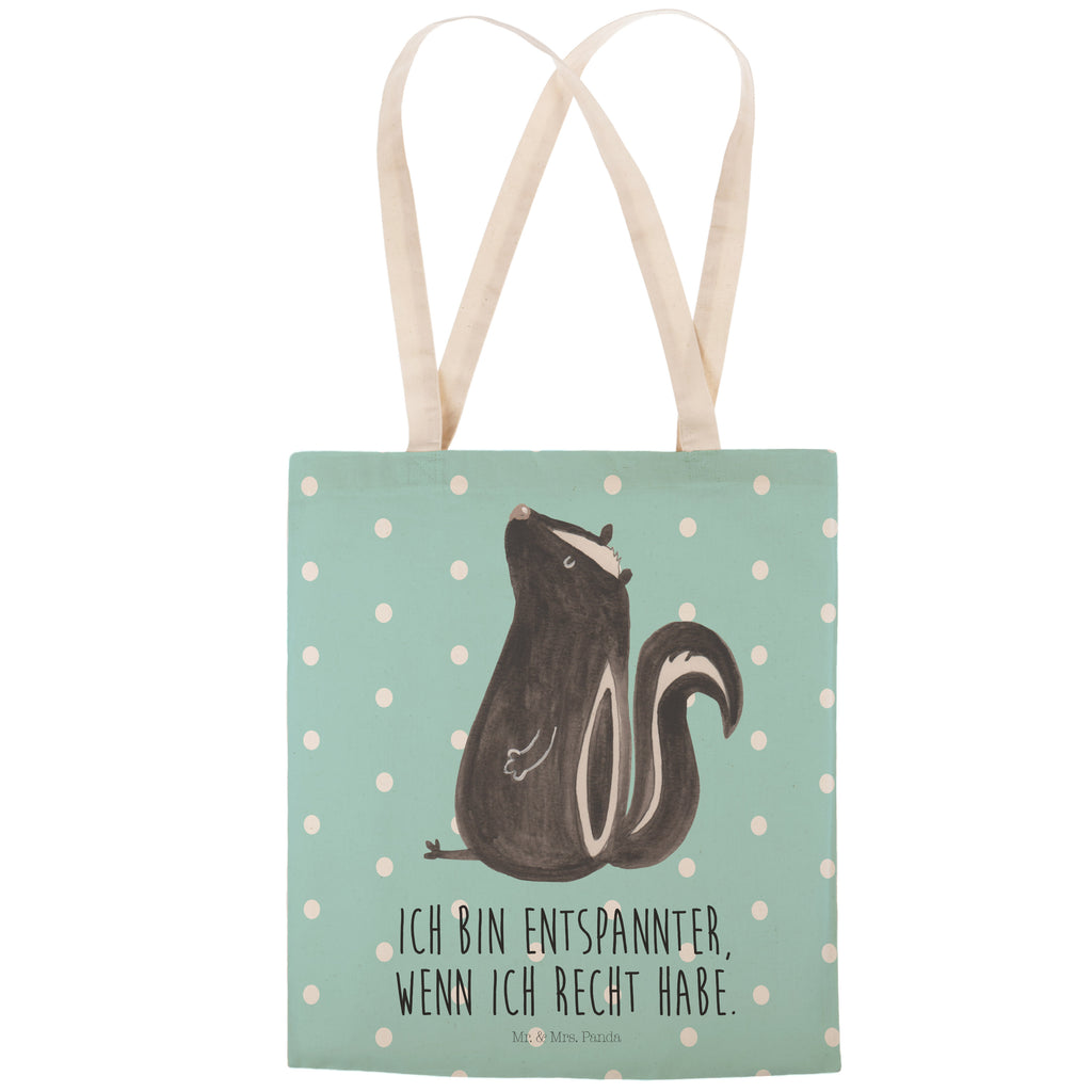Einkaufstasche Stinktier sitzend Tragetasche, Tasche, Beutel, Stofftasche, Baumwolltasche, Umhängetasche, Shopper, Stinktier, Skunk, Wildtier, Raubtier, Stinker, Stinki, Spruch, Büro, Recht, Besserwisser