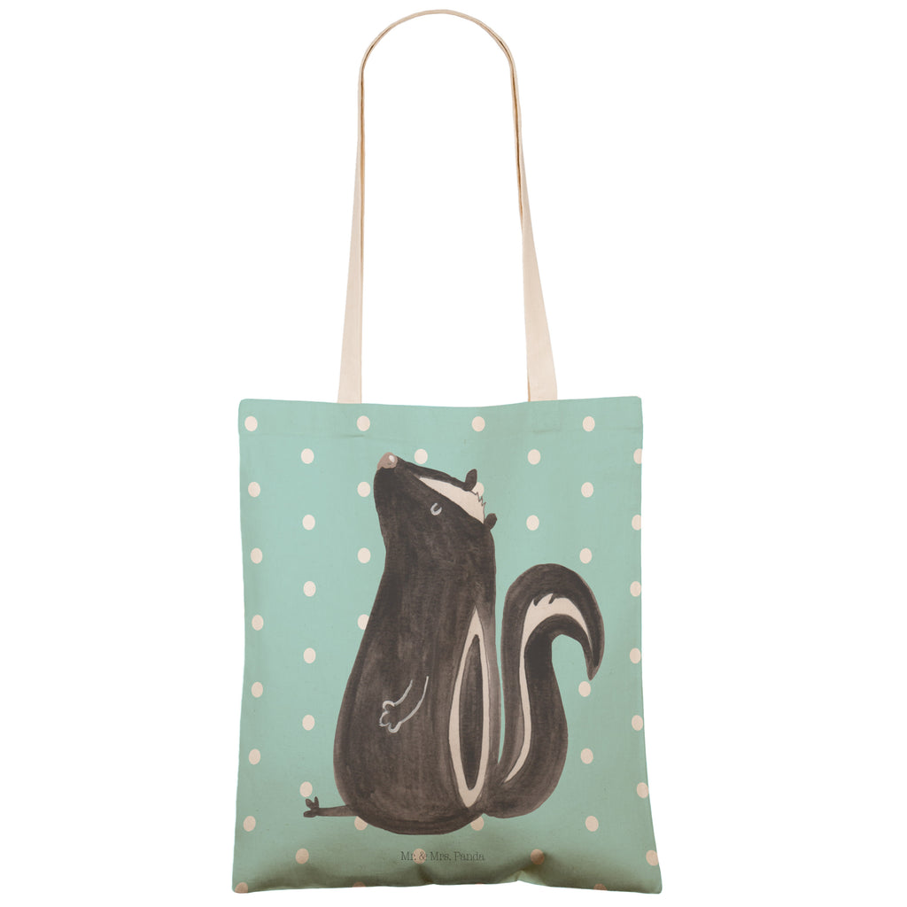 Einkaufstasche Stinktier sitzend Tragetasche, Tasche, Beutel, Stofftasche, Baumwolltasche, Umhängetasche, Shopper, Stinktier, Skunk, Wildtier, Raubtier, Stinker, Stinki, Spruch, Büro, Recht, Besserwisser