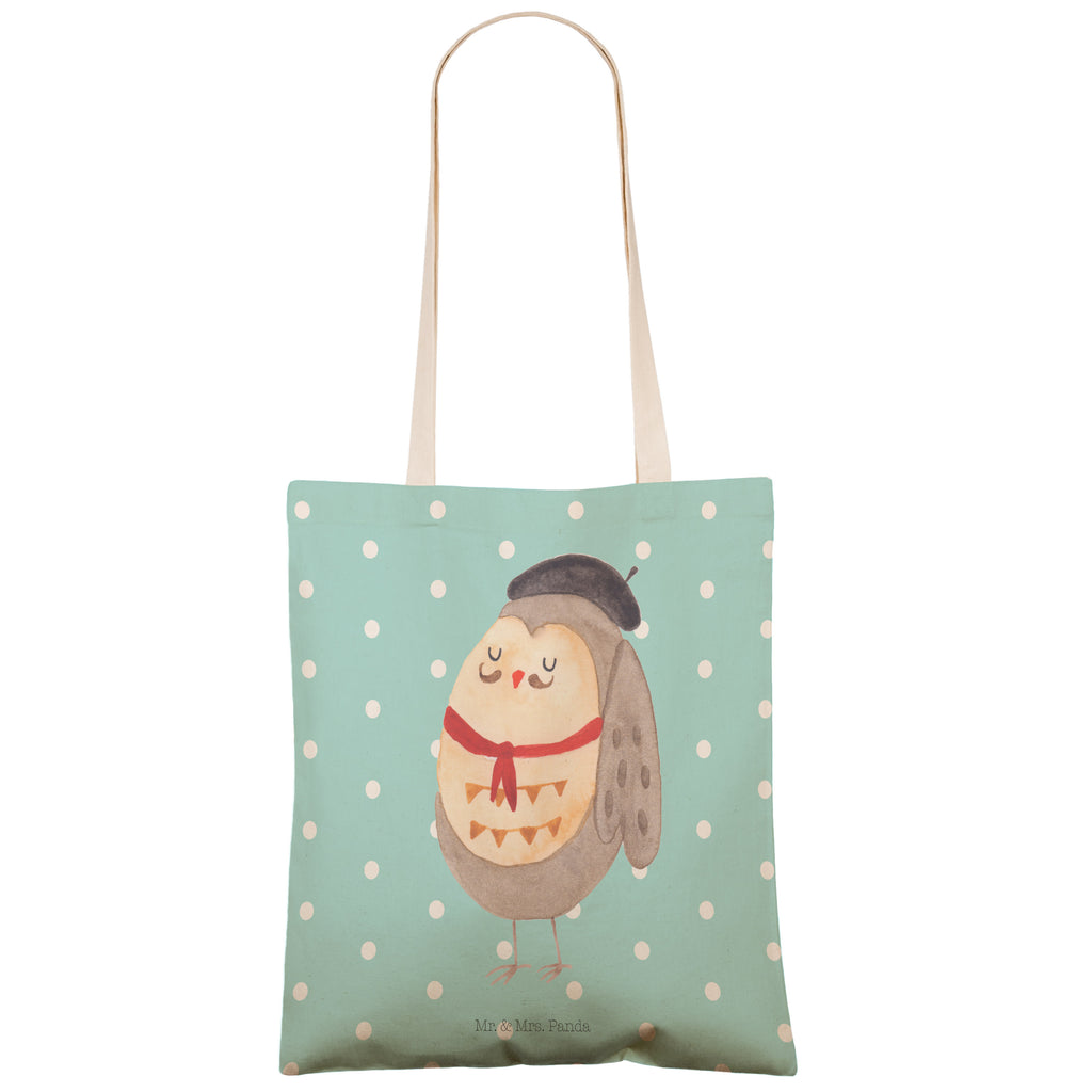 Einkaufstasche Eule Französisch Tragetasche, Tasche, Beutel, Stofftasche, Baumwolltasche, Umhängetasche, Shopper, Eule, Eulen, Eule Deko, Owl, hibou, La vie est belle, das Leben ist schön, Spruch schön, Spruch Französisch, Frankreich