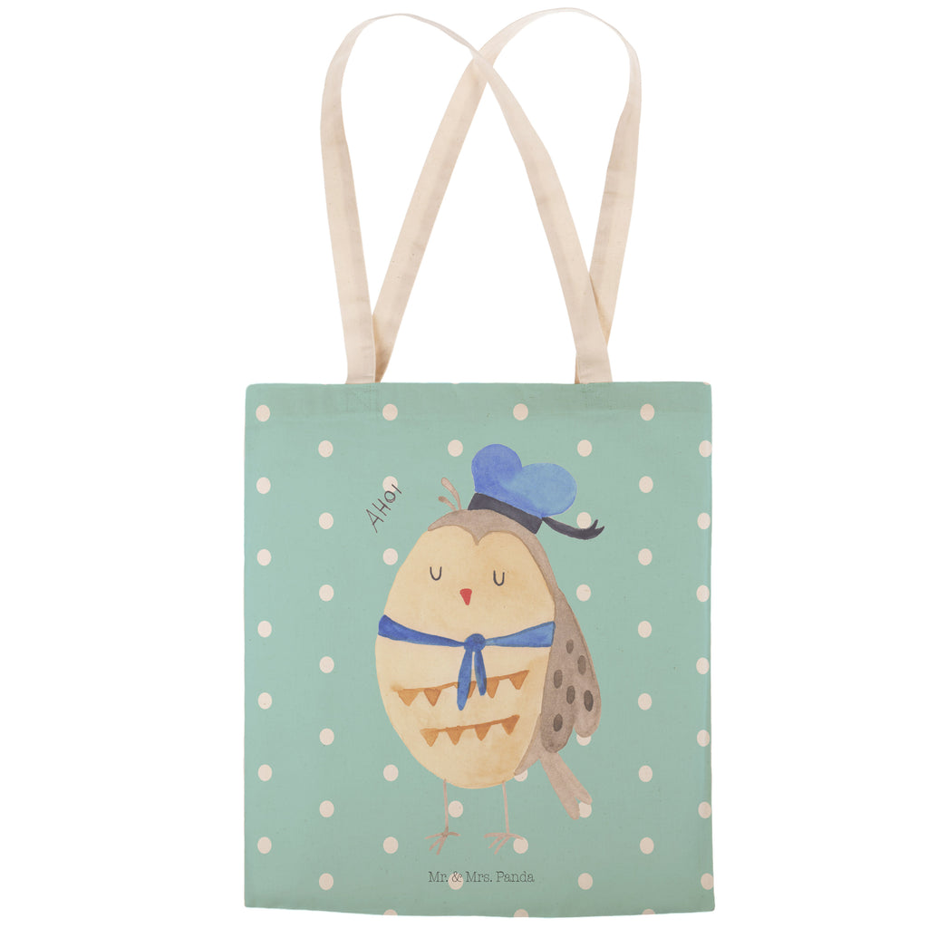 Einkaufstasche Eule Matrosen Tragetasche, Tasche, Beutel, Stofftasche, Baumwolltasche, Umhängetasche, Shopper, Eule, Eule Spruch, Eule Deko, Owl, Wortspiel lustig, Matrose, Freundin, Ehe, Seefahrer, Heimathafen, Hochzeitstag Geschenk