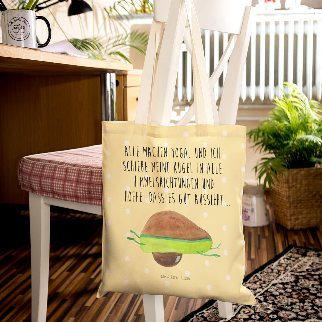 Einkaufstasche Avocado Yoga Tragetasche, Tasche, Beutel, Stofftasche, Baumwolltasche, Umhängetasche, Shopper, Avocado, Veggie, Vegan, Gesund, Avocado Yoga Vegan