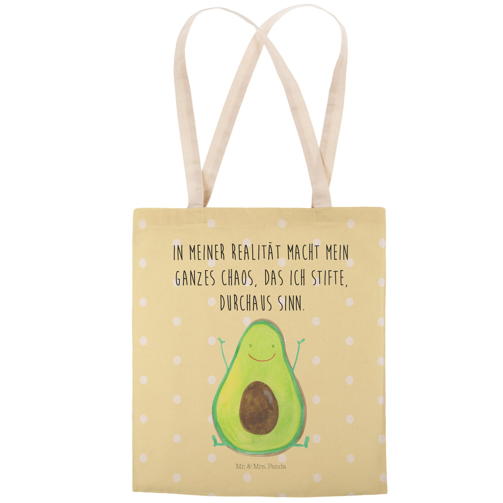 Einkaufstasche Avocado Happy Tragetasche, Tasche, Beutel, Stofftasche, Baumwolltasche, Umhängetasche, Shopper, Avocado, Veggie, Vegan, Gesund, Chaos