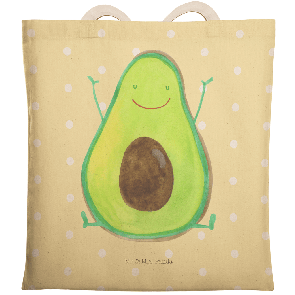 Einkaufstasche Avocado Happy Tragetasche, Tasche, Beutel, Stofftasche, Baumwolltasche, Umhängetasche, Shopper, Avocado, Veggie, Vegan, Gesund, Chaos