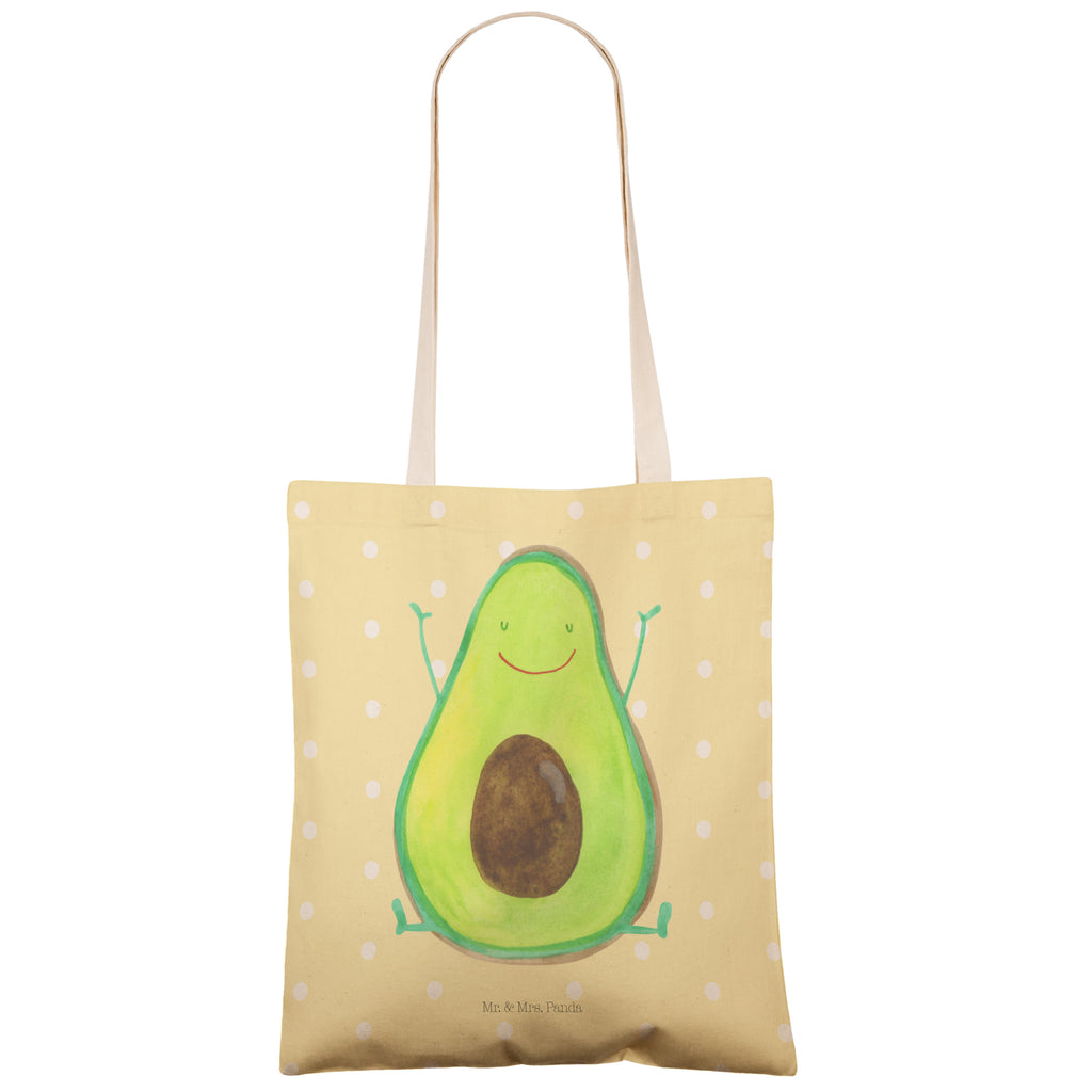 Einkaufstasche Avocado Happy Tragetasche, Tasche, Beutel, Stofftasche, Baumwolltasche, Umhängetasche, Shopper, Avocado, Veggie, Vegan, Gesund, Chaos