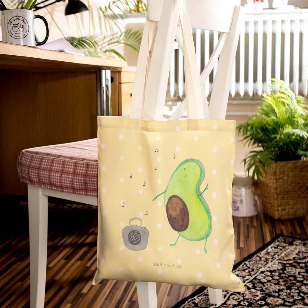 Einkaufstasche Avocado tanzt Tragetasche, Tasche, Beutel, Stofftasche, Baumwolltasche, Umhängetasche, Shopper, Avocado, Veggie, Vegan, Gesund
