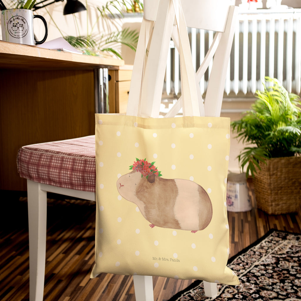 Einkaufstasche Meerschweinchen weise Tragetasche, Tasche, Beutel, Stofftasche, Baumwolltasche, Umhängetasche, Shopper, Tiermotive, Gute Laune, lustige Sprüche, Tiere, Meerschweinchen, Meerie, Meeries, Wunder, Blumenkind, Realität, Spruch, Weisheit, Motivation, Wunderland