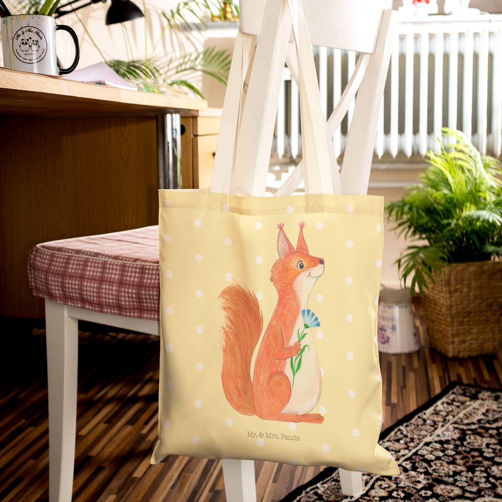 Einkaufstasche Eichhörnchen Blume Tragetasche, Tasche, Beutel, Stofftasche, Baumwolltasche, Umhängetasche, Shopper, Tiermotive, Gute Laune, lustige Sprüche, Tiere, Eichhörnchen, Eichhorn, Spruch positiv, Lachen, Spaß, Motivation Sprüche, Motivation Bilder, glücklich Spruch, Spruch Deko