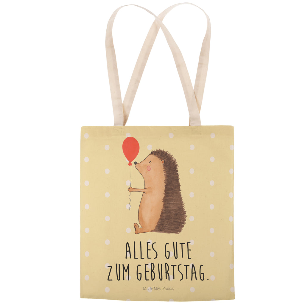 Einkaufstasche Igel mit Luftballon Tragetasche, Tasche, Beutel, Stofftasche, Baumwolltasche, Umhängetasche, Shopper, Tiermotive, Gute Laune, lustige Sprüche, Tiere, Igel, Geburtstag, Herzlichen Glückwunsch, Glückwunsch, Geburtstagskind, Ballon, Happy Birthday