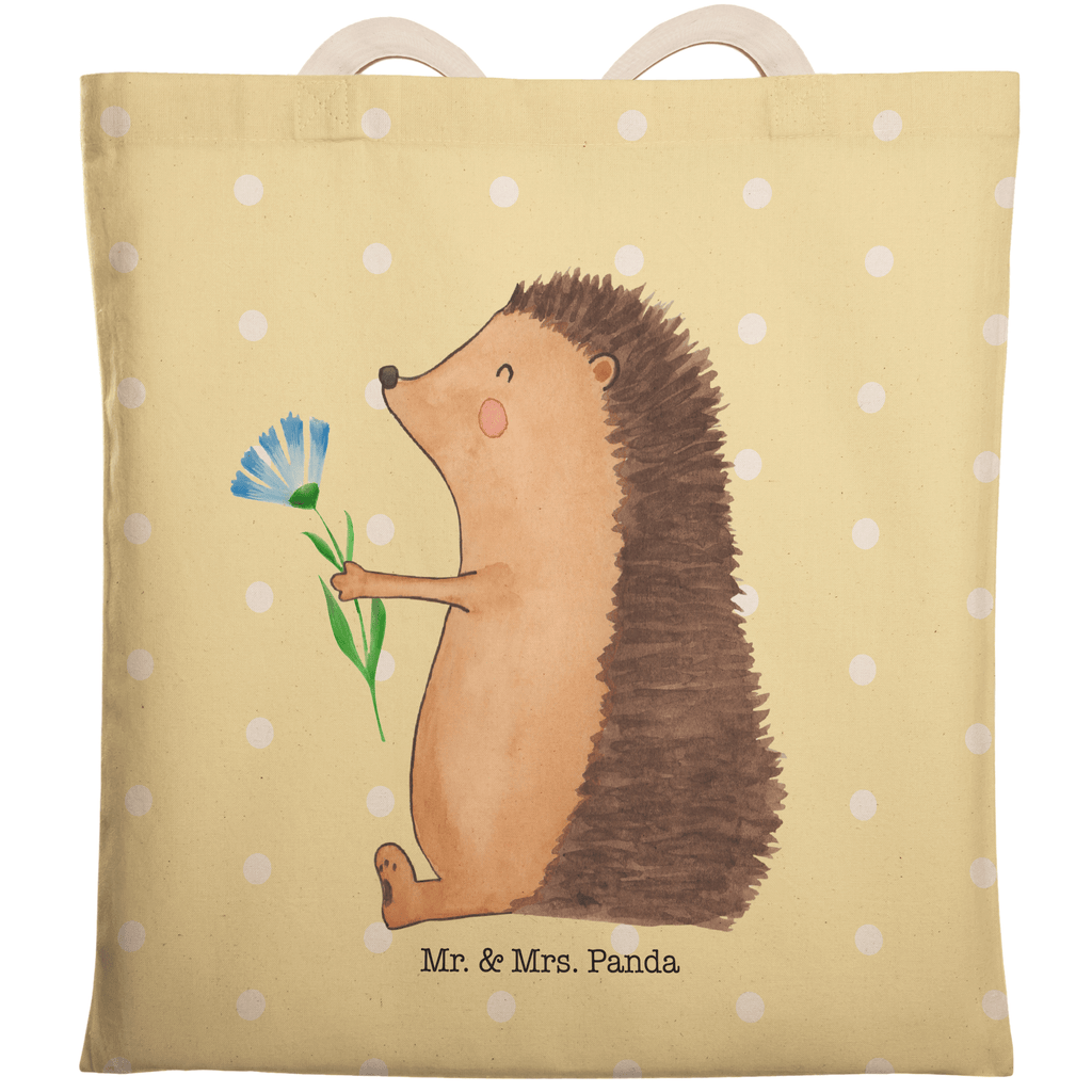 Einkaufstasche Igel mit Blume Tragetasche, Tasche, Beutel, Stofftasche, Baumwolltasche, Umhängetasche, Shopper, Tiermotive, Gute Laune, lustige Sprüche, Tiere, Igel, Gute Besserung, Genesungswünsche, Krankheit, Krankenhaus, krank, Besuch