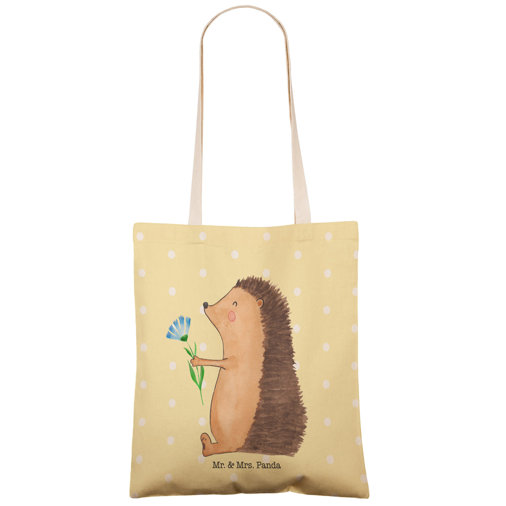 Einkaufstasche Igel mit Blume Tragetasche, Tasche, Beutel, Stofftasche, Baumwolltasche, Umhängetasche, Shopper, Tiermotive, Gute Laune, lustige Sprüche, Tiere, Igel, Gute Besserung, Genesungswünsche, Krankheit, Krankenhaus, krank, Besuch