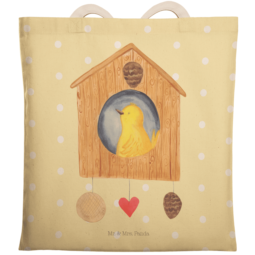 Einkaufstasche Vogelhaus Tragetasche, Tasche, Beutel, Stofftasche, Baumwolltasche, Umhängetasche, Shopper, Tiermotive, Gute Laune, lustige Sprüche, Tiere, Vogel, Vögel, Vogelhaus, Vogelhäuschen, Home sweet home, Zuhause, Nest, Eigenheim, Familie, Wohnung, Haus, unser Haus, Lieblingsort, Castle