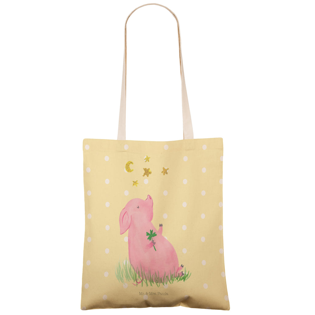 Einkaufstasche Glücksschwein Tragetasche, Tasche, Beutel, Stofftasche, Baumwolltasche, Umhängetasche, Shopper, Tiermotive, Gute Laune, lustige Sprüche, Tiere, Glücksschwein. Glück, Schwein, Schweinchen, Sterne, Sernchen, Ziele, Träume, Motivation, Glücksbringer