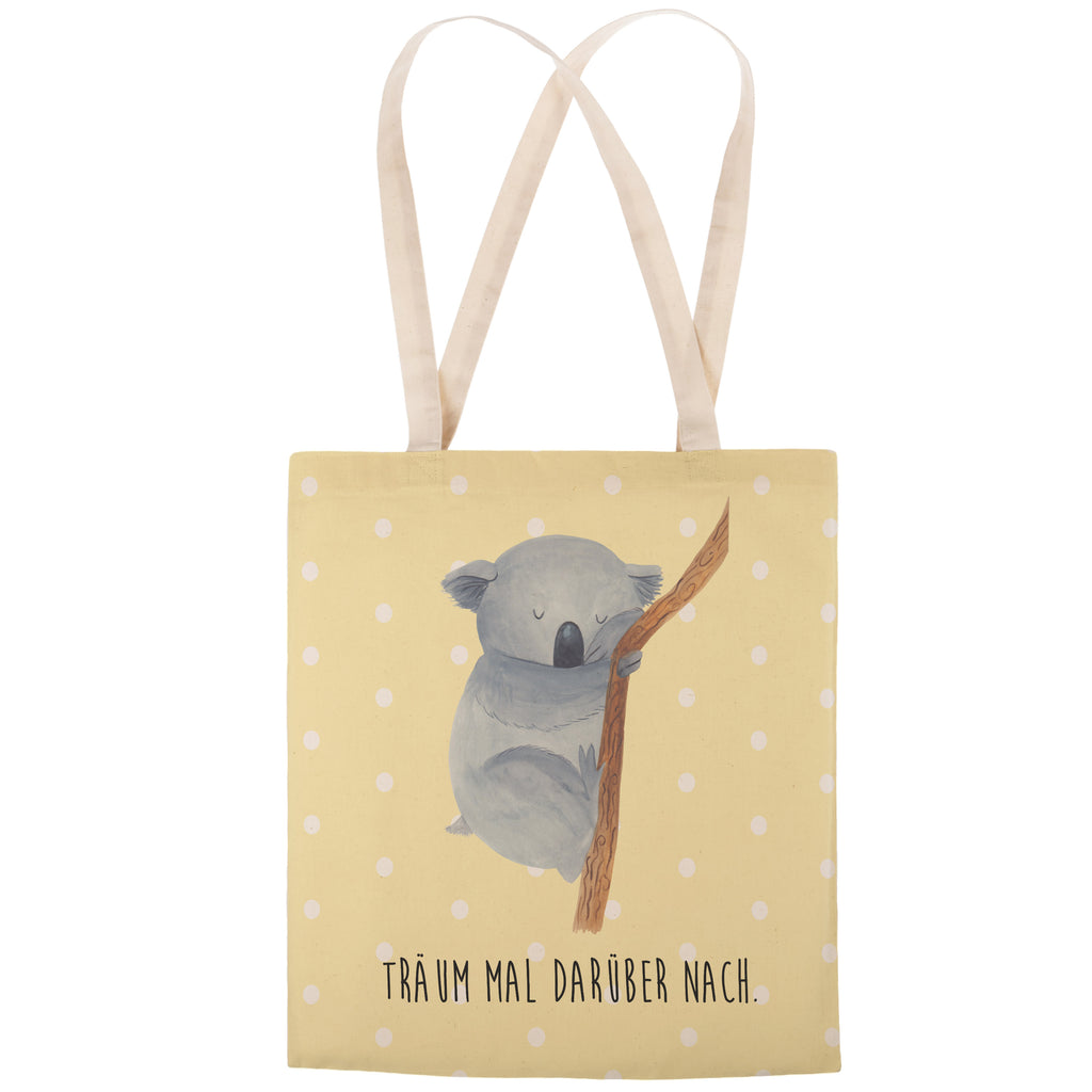 Einkaufstasche Koalabär Tragetasche, Tasche, Beutel, Stofftasche, Baumwolltasche, Umhängetasche, Shopper, Tiermotive, Gute Laune, lustige Sprüche, Tiere, Koala, träumen, Traum, schlafen, Schlafzimmer, Traumland, Bär, Koalabär