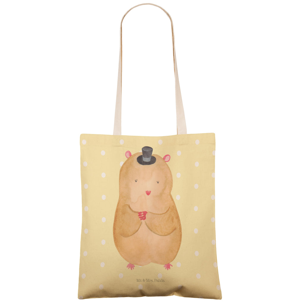Einkaufstasche Hamster mit Hut Tragetasche, Tasche, Beutel, Stofftasche, Baumwolltasche, Umhängetasche, Shopper, Tiermotive, Gute Laune, lustige Sprüche, Tiere, Hamster, Hut, Magier, Zylinder, Zwerghamster, Zauberer, Houdini