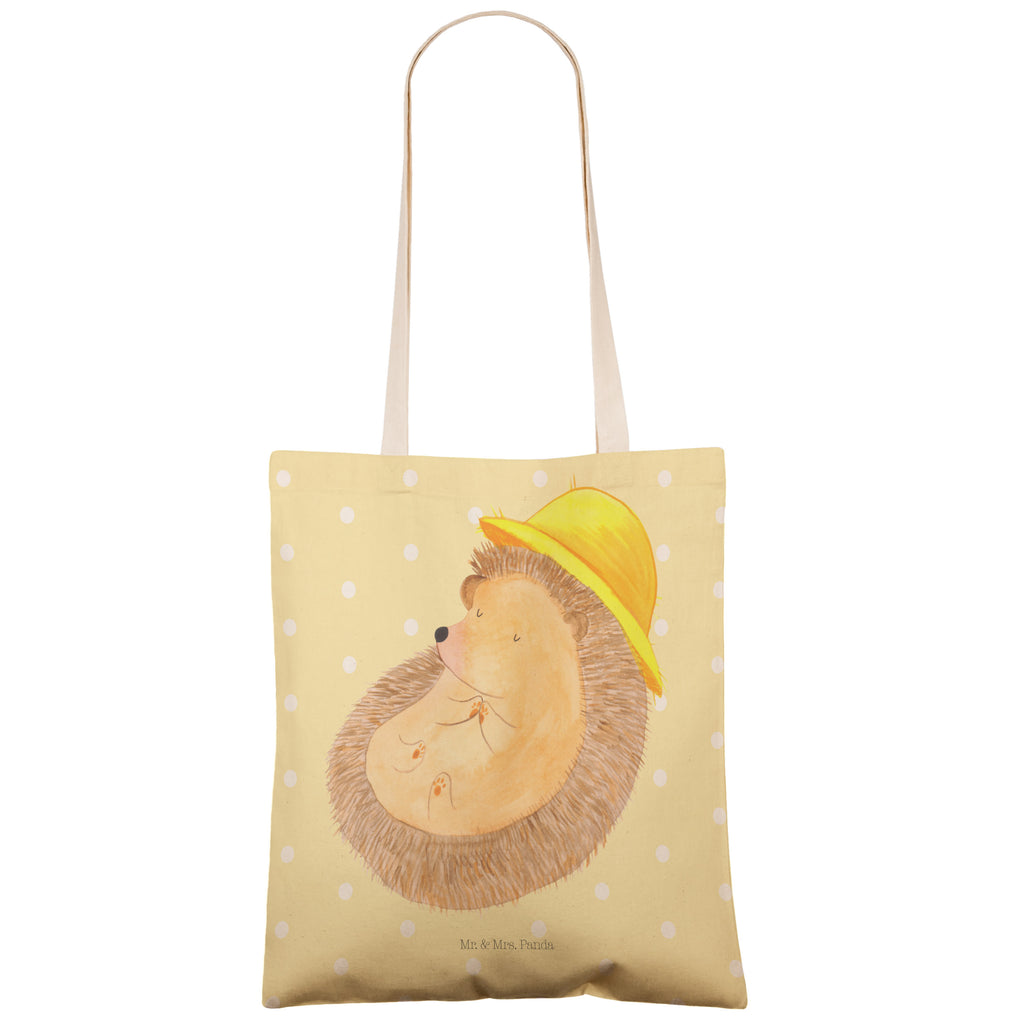 Einkaufstasche Igel betet Tragetasche, Tasche, Beutel, Stofftasche, Baumwolltasche, Umhängetasche, Shopper, Tiermotive, Gute Laune, lustige Sprüche, Tiere, Igel, Igel mit Hut, Sonnenhut, Gott, Amen, beten, Leben, Dankbarkeit, Dankbar sein, dankbar, genießen