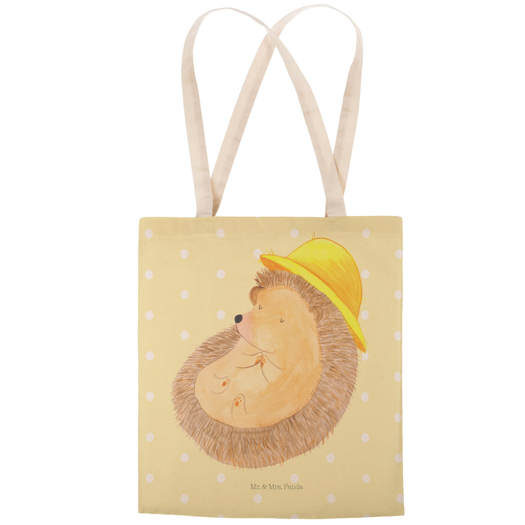 Einkaufstasche Igel betet Tragetasche, Tasche, Beutel, Stofftasche, Baumwolltasche, Umhängetasche, Shopper, Tiermotive, Gute Laune, lustige Sprüche, Tiere, Igel, Igel mit Hut, Sonnenhut, Gott, Amen, beten, Leben, Dankbarkeit, Dankbar sein, dankbar, genießen