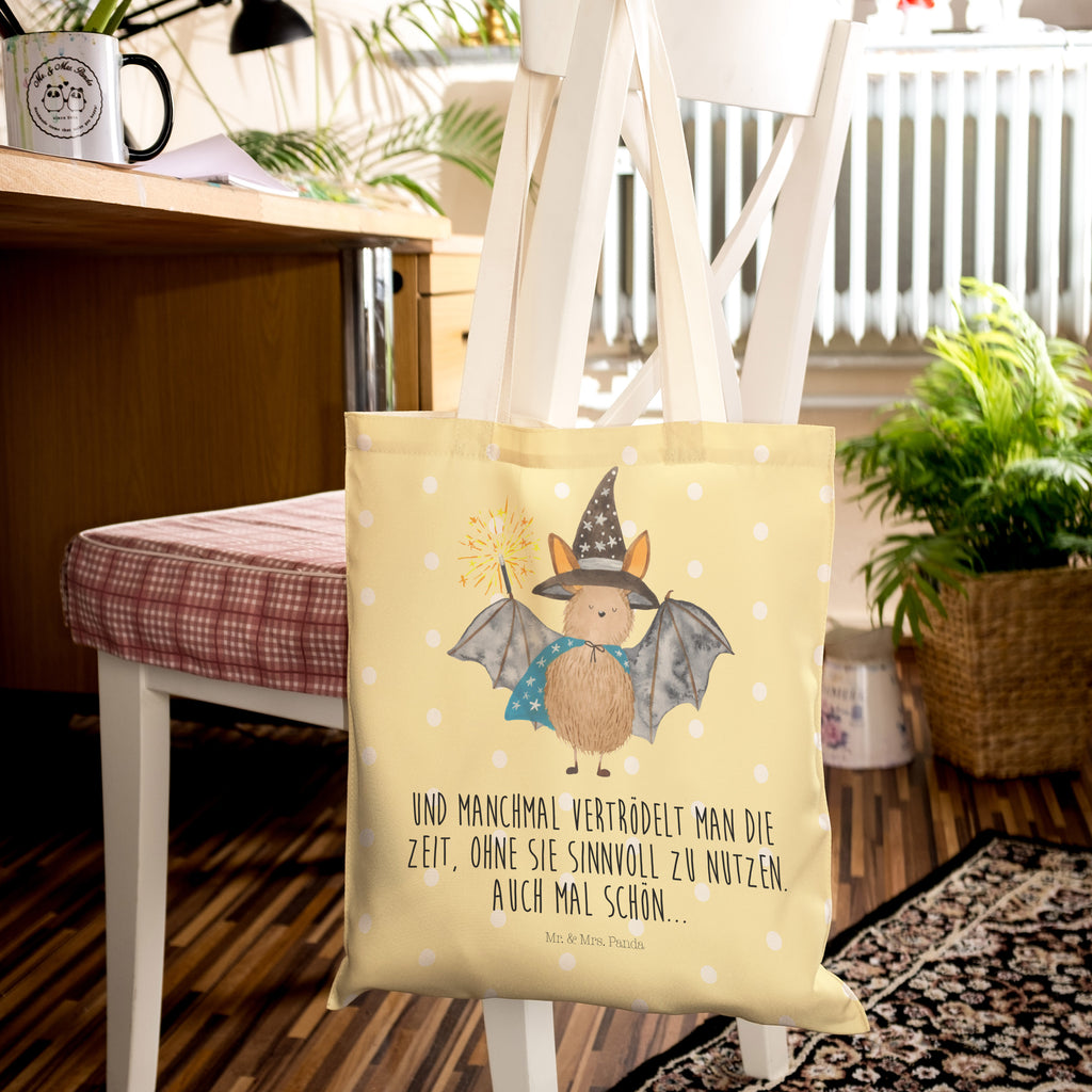 Einkaufstasche Fledermaus Zauberer Tragetasche, Tasche, Beutel, Stofftasche, Baumwolltasche, Umhängetasche, Shopper, Tiermotive, Gute Laune, lustige Sprüche, Tiere, Fledermaus, Fledermäuse, Zauberer, Magier, Frauen, reinsteigern