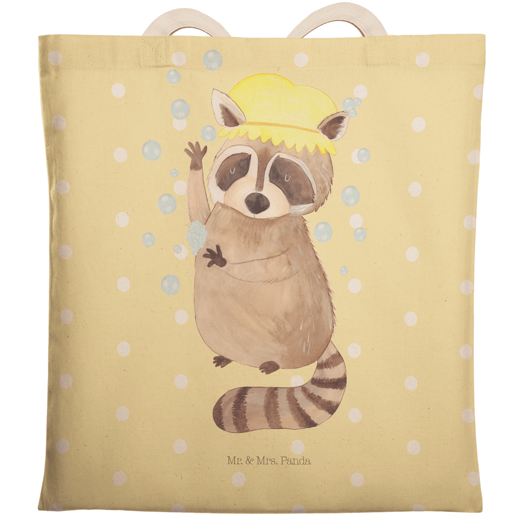 Einkaufstasche Waschbär Tragetasche, Tasche, Beutel, Stofftasche, Baumwolltasche, Umhängetasche, Shopper, Tiermotive, Gute Laune, lustige Sprüche, Tiere, Waschbär, Tagträumen, Plan, Fröhlich, waschen, Seifenblasen