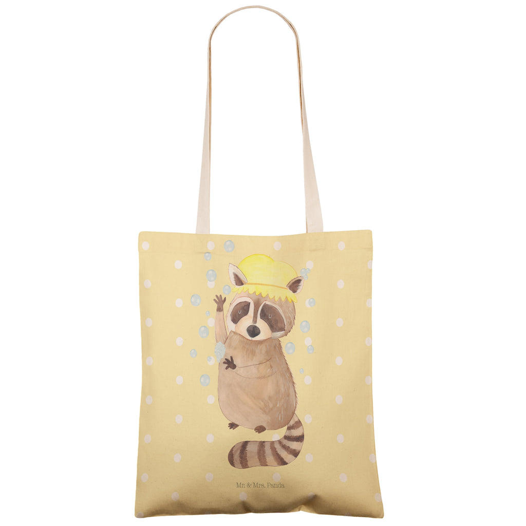 Einkaufstasche Waschbär Tragetasche, Tasche, Beutel, Stofftasche, Baumwolltasche, Umhängetasche, Shopper, Tiermotive, Gute Laune, lustige Sprüche, Tiere, Waschbär, Tagträumen, Plan, Fröhlich, waschen, Seifenblasen