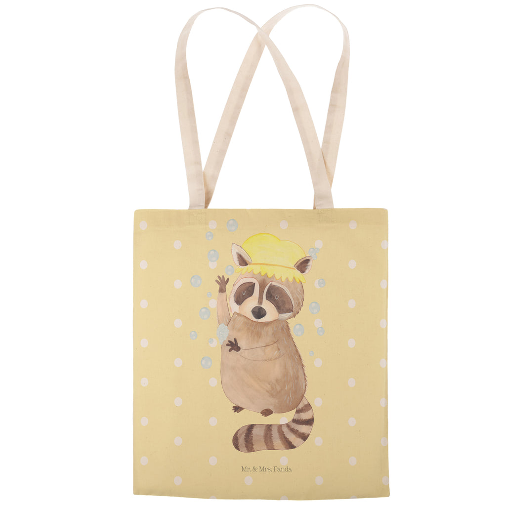 Einkaufstasche Waschbär Tragetasche, Tasche, Beutel, Stofftasche, Baumwolltasche, Umhängetasche, Shopper, Tiermotive, Gute Laune, lustige Sprüche, Tiere, Waschbär, Tagträumen, Plan, Fröhlich, waschen, Seifenblasen