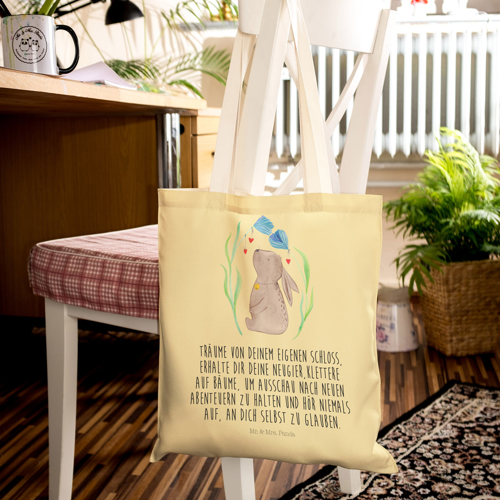 Einkaufstasche Hase Blume Tragetasche, Tasche, Beutel, Stofftasche, Baumwolltasche, Umhängetasche, Shopper, Ostern, Osterhase, Ostergeschenke, Osternest, Osterdeko, Geschenk zu Ostern, Hase, Kaninchen, Kind, Taufe, Taufgeschenk, Geburt, Schwangerschaft, erstes Kind, Kindergeburtstag, Geburtstag, Hoffnung, Träume