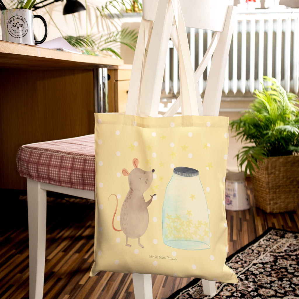 Einkaufstasche Maus Sterne Tragetasche, Tasche, Beutel, Stofftasche, Baumwolltasche, Umhängetasche, Shopper, Tiermotive, Gute Laune, lustige Sprüche, Tiere, Maus, Sterne, Wunsch, Kind, Taufe, Taufgeschenk, Geburt, Schwangerschaft, erstes Kind, Kindergeburtstag, Geburtstag, Hoffnung, Träume