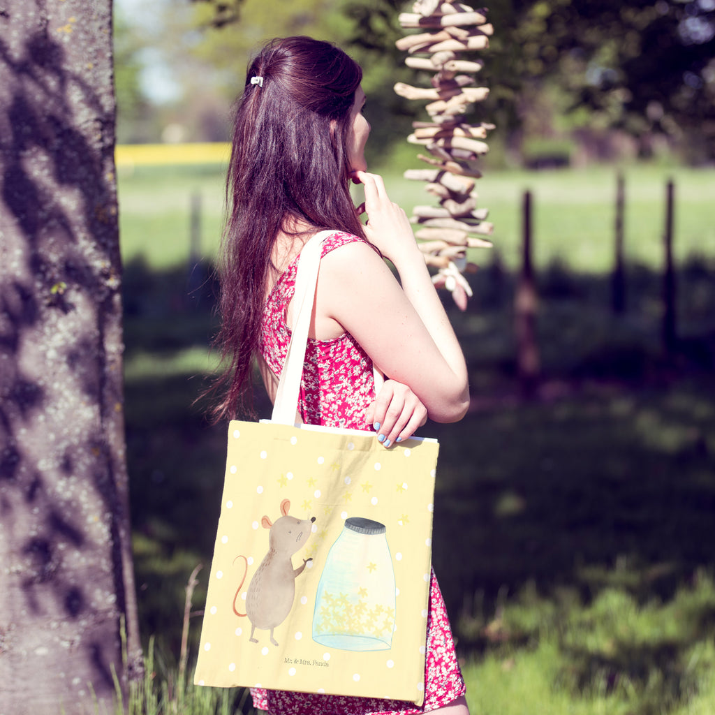 Einkaufstasche Maus Sterne Tragetasche, Tasche, Beutel, Stofftasche, Baumwolltasche, Umhängetasche, Shopper, Tiermotive, Gute Laune, lustige Sprüche, Tiere, Maus, Sterne, Wunsch, Kind, Taufe, Taufgeschenk, Geburt, Schwangerschaft, erstes Kind, Kindergeburtstag, Geburtstag, Hoffnung, Träume