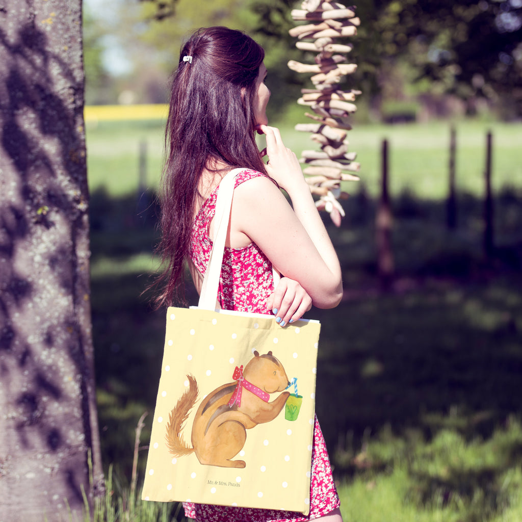 Einkaufstasche Eichhörnchen Smoothie Tragetasche, Tasche, Beutel, Stofftasche, Baumwolltasche, Umhängetasche, Shopper, Tiermotive, Gute Laune, lustige Sprüche, Tiere, Green Smoothies, Diät, Abnehmen, Streifenhörnchen, Eichhörnchen