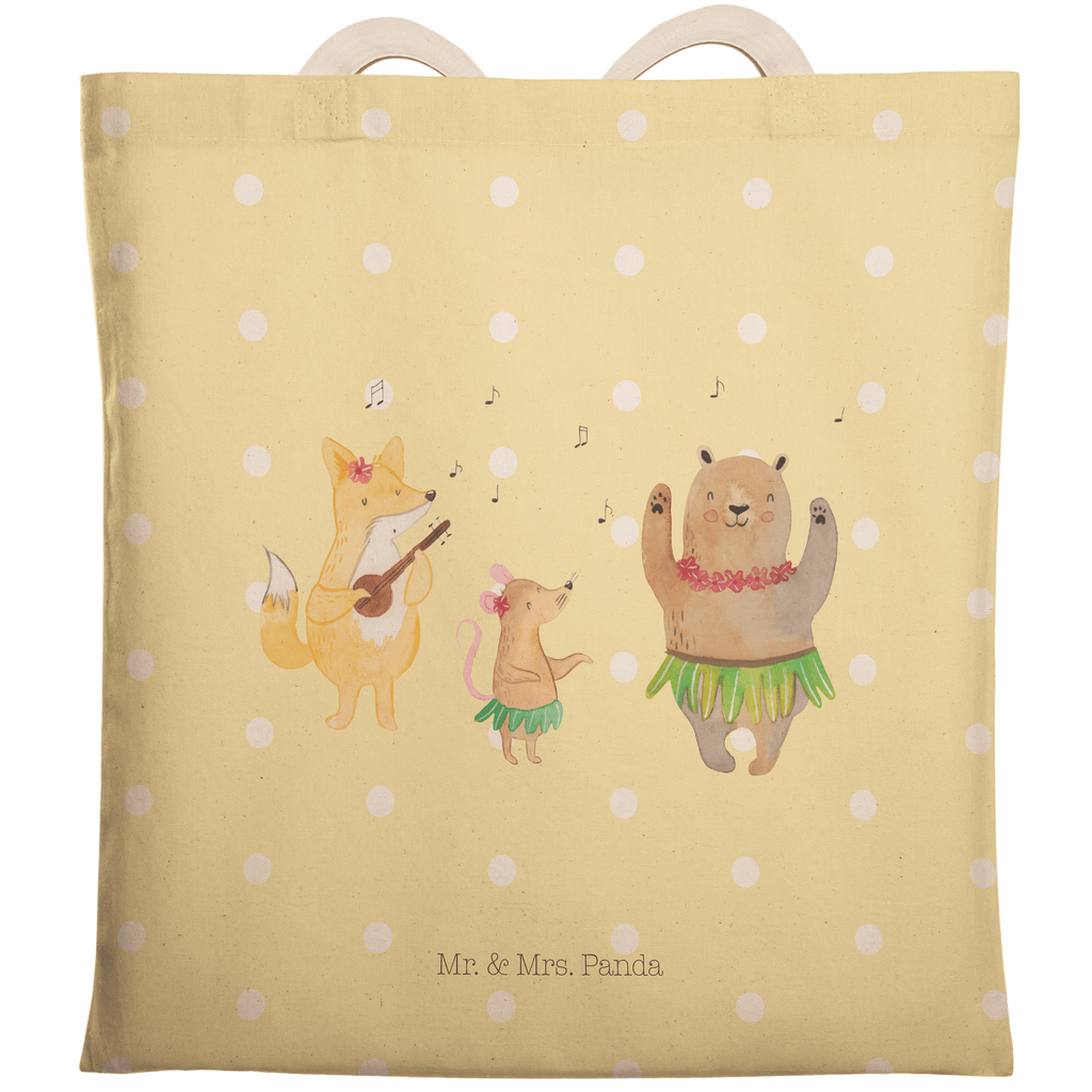 Einkaufstasche Waldtiere Aloha Tragetasche, Tasche, Beutel, Stofftasche, Baumwolltasche, Umhängetasche, Shopper, Tiermotive, Gute Laune, lustige Sprüche, Tiere, Wald, Waldtiere, Musik, Aloha, Bär, Hase, Igel, Tanzen, Leben, Lachen